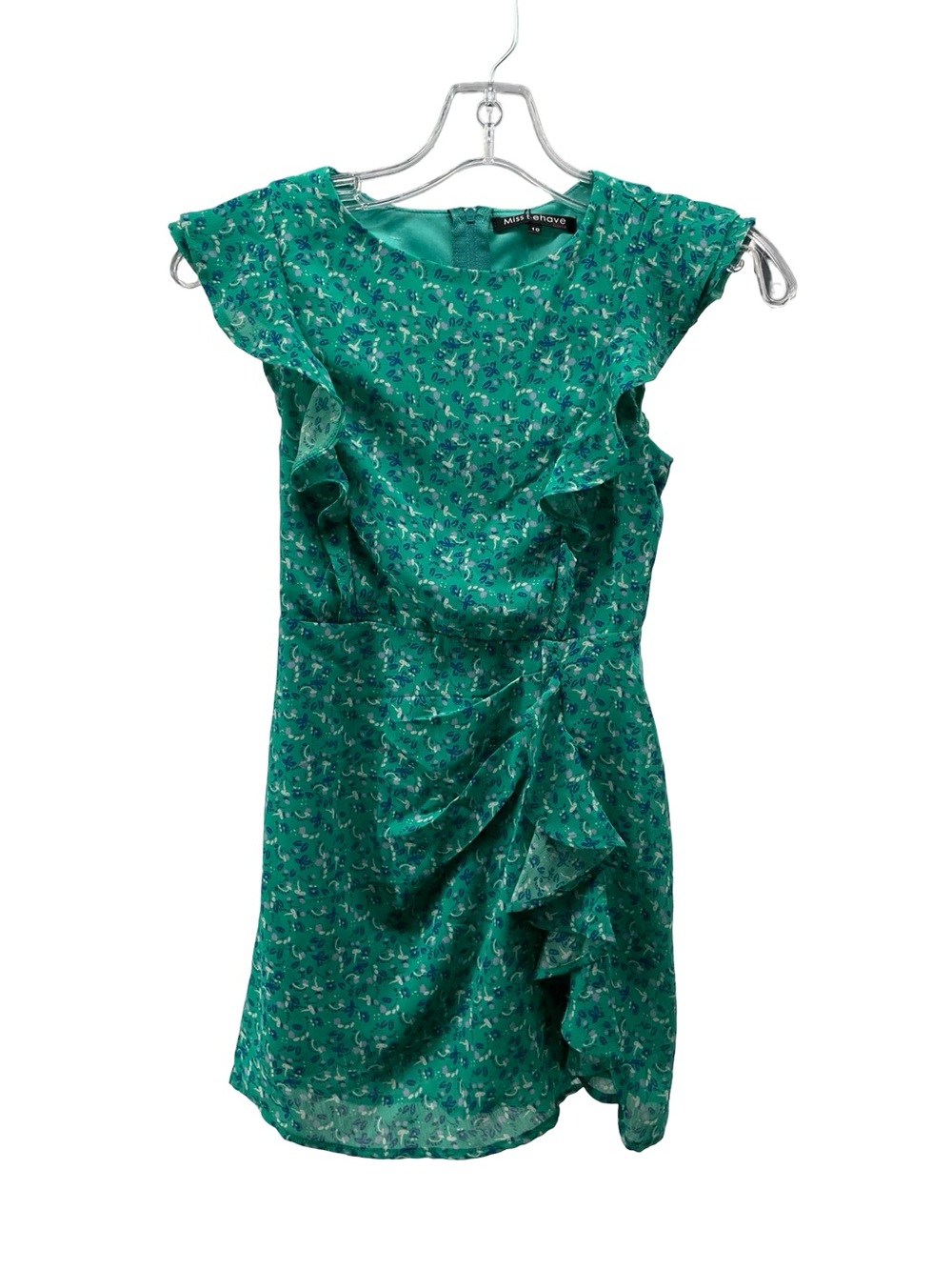 Miss Behave Kids' Floral ruffled shoulder dress Size 10  NWT